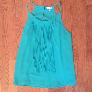 EUC SEAFOAM BLUE TASSEL TANK